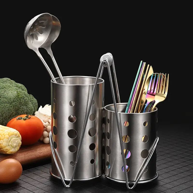 Double Cutlery Drain Rack, Double Handle Chopstick Spoon Rack, Stainless Steel Kitchen Cutlery Box, Spoons Forks Knife Utensils Organizer, Kitchen Storage Tube Barrel Tableware Rack, Caddy Cutlery Utensil Holder Double Cutlery Drain Rack, Double Handle Chopstick Spoon Rack, Stainless Steel Kitchen Cutlery Box, Spoons Forks Knife Utensils Organizer, Kitchen Storage Tube Barrel Tableware Rack, Caddy Cutlery Utensil Holder